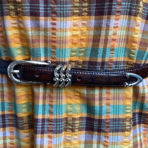 Brighton Accessories - Vintage dark brown/silver Brighton leather belt